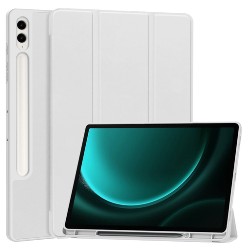 Techsuit - Flex Trifold (ceruzatartóval) - Samsung Galaxy Tab S9 FE Plus tok - Szürke.