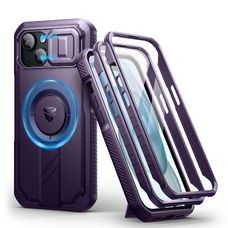 iPhone 15 Dexnor Magsafe puzdro, s vyklápacím stojanom, fialové nárazuvzdorné iPhone 15 Dexnor Magsafe puzdro, s vyklápacím stojanom, fialové nárazuvzdorné