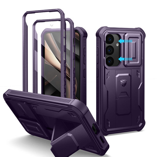 Samsung Galaxy S25 Dexnor tok kihajtható állvánnyal, lila ütésálló Samsung Galaxy S25 Dexnor tok kihajtható állvánnyal, lila ütésálló