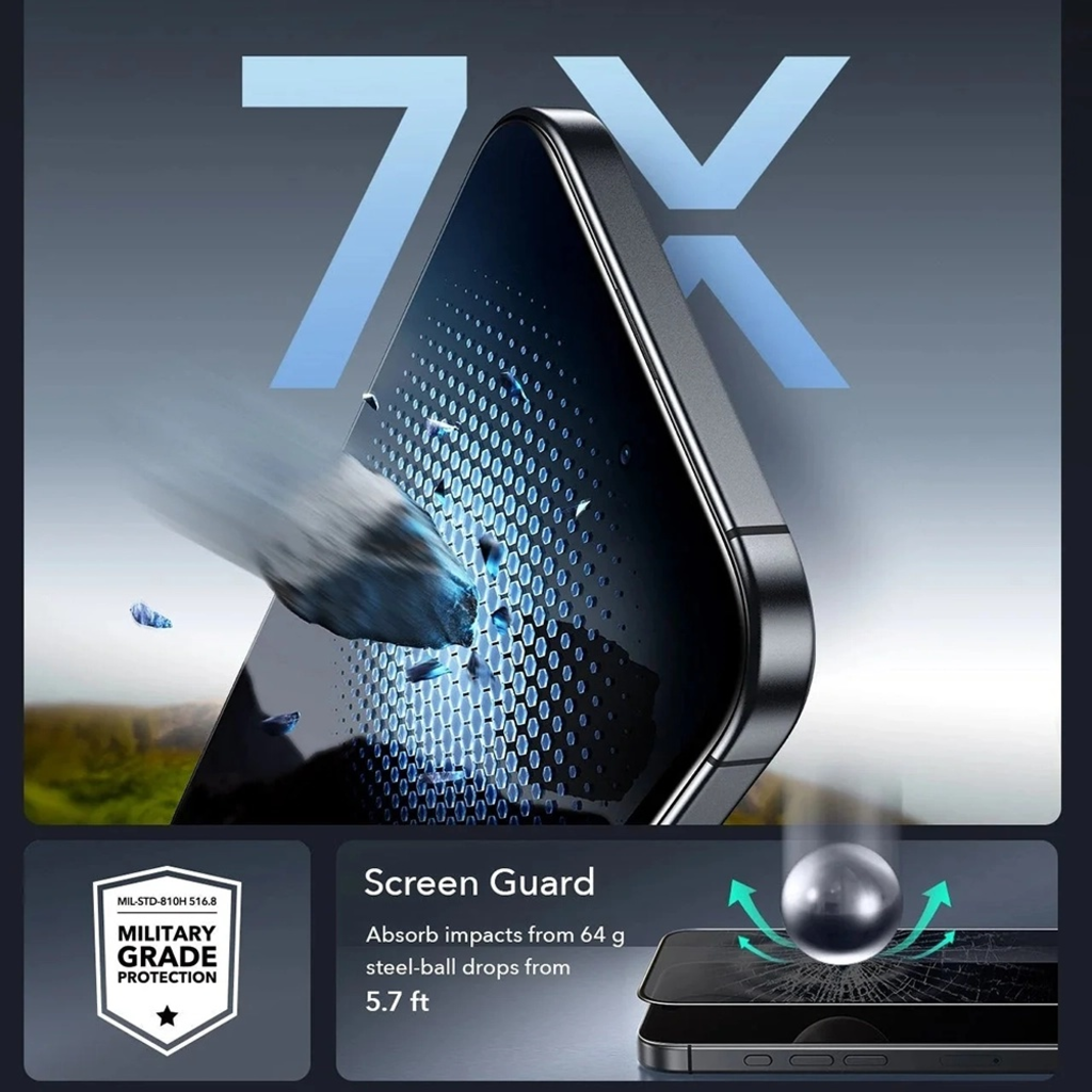  iPhone 17 Air Fekete ESR Privacy Armorite UltraFit Képernyővédő (3 db) üvegfólia - 7