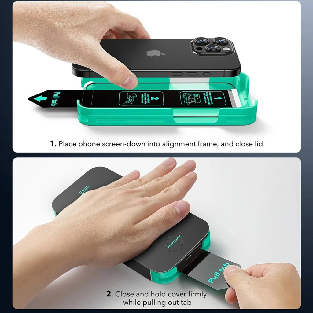  iPhone 17 / iPhone 16 Pro Átlátszó üvegfólia ESR Armorite Képernyővédő UltraFit (3 darabos csomag) - 7