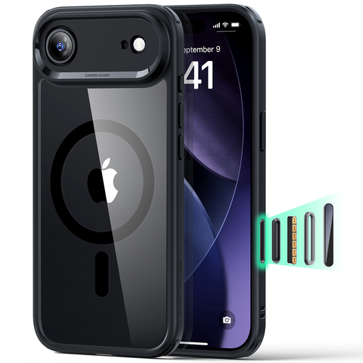 iPhone 17 Air Átlátszó Fekete ESR Klasszikus Hibrid HaloLock tok iPhone 17 Air Átlátszó Fekete ESR Klasszikus Hibrid HaloLock tok