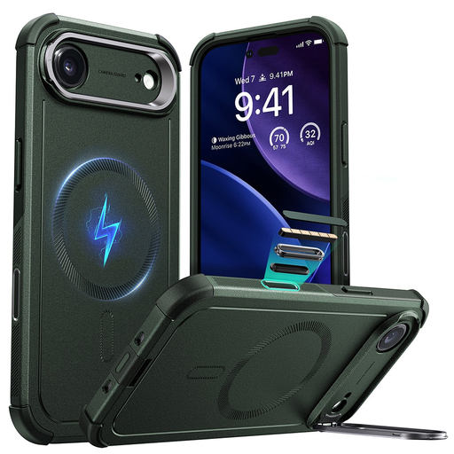 iPhone 17 Air Zöld ESR Cyber Armor Kitámasztó tok iPhone 17 Air Zöld ESR Cyber Armor Kitámasztó tok