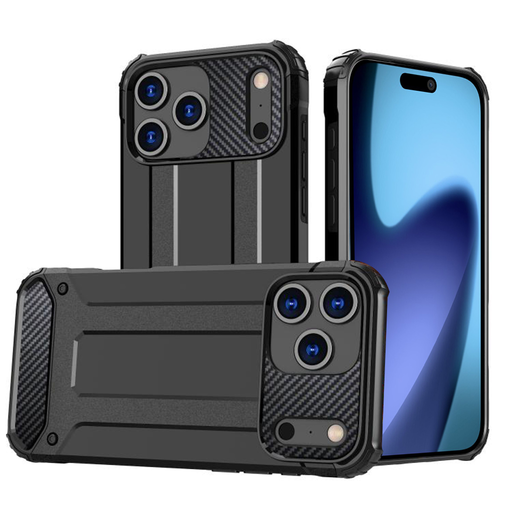 iPhone 17 Pro Fekete Techsuit Hibrid Páncél tok iPhone 17 Pro Fekete Techsuit Hibrid Páncél tok