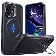  iPhone 17 Fekete ESR Cyber Armor kitámasztó tok