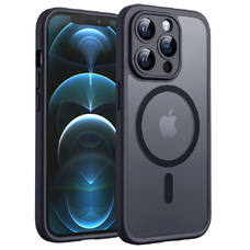 iPhone 12 Pro Max - Techsuit - PureFrost MagSafe - Átlátszó Fekete tok.