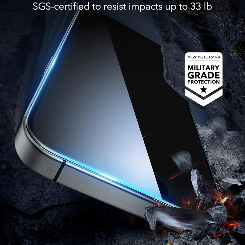  iPhone 17 Pro Fekete ESR Adatvédelmi Edzett Üvegfólia (3 darabos csomag) - 10