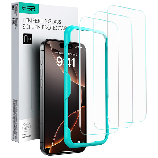 iPhone 17 Pro Max Átlátszó ESR Edzett üveg (3 db) üvegfólia iPhone 17 Pro Max Átlátszó ESR Edzett üveg (3 db) üvegfólia