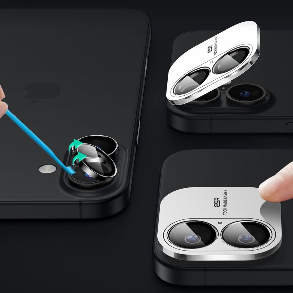  iPhone 16 / iPhone 16 Plus / iPhone 17 Fekete ESR Armorite Kameralencse Védők üvegfólia - 7