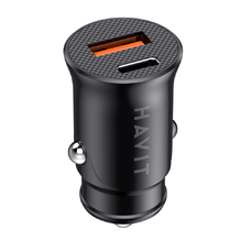 Havit - Autós töltő (CC2022) - USB, Type-C, PD20W, 3A, PC - Fekete