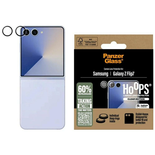 PanzerGlass Hoops edzett üveg kameravédő Samsung Galaxy Z Flip7 üvegfólia PanzerGlass Hoops edzett üveg kameravédő Samsung Galaxy Z Flip7 üvegfólia