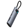 Baseus Metal Gleam 7in1 HDMI 4K 60Hz USB-C Hub / 3x USB 3.0 / USB-C PD / SD / microSD - Gray - 1. kép