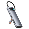 Baseus Metal Gleam 7in1 HDMI 4K 60Hz USB-C Hub / 3x USB 3.0 / USB-C PD / SD / microSD - Gray - 2. kép