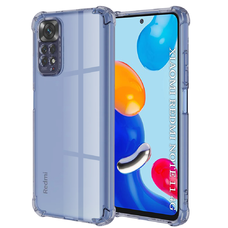 Xiaomi Redmi Note 11 / Note 11S - Techsuit - Ütésálló Átlátszó Szilikon Tok - Füstfekete tok