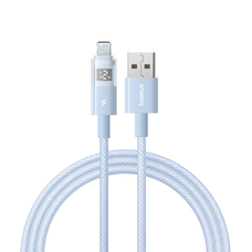 Baseus - Adatkábel Kijelző 2 (P10382700311-01) - USB Lightning csatlakozóval, Gyors töltés, Digitális kijelző, 2.4A, 2m - Galaxy Kék