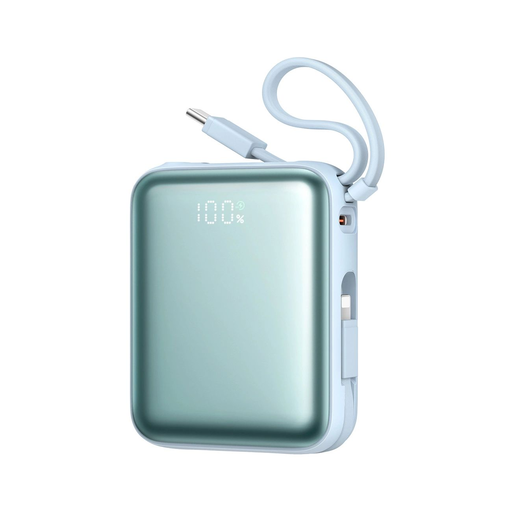 Joyroom JR-PBF27 22.5W 10000mAh Powerbank két beépített kábellel - Kék