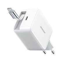 Joyroom JR-TCL06 67W GaN falitöltő beépített visszahúzható USB-C kábellel - Fehér