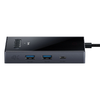Baseus PioneerJoy 8 az 1-ben USB-C HUB HDMI 4K@60Hz + HDMI 4K@30Hz + DisplayPort 8K@30Hz + VGA + 2 x USB-A 3.0 + 2 x USB-C - szürke - 0. kép