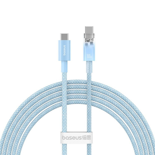 Baseus Explorer 100W USB-C - USB-C kábel intelligens hőmérséklet-érzékelővel 2m - Kék