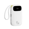 Baseus EnerFill FC31 20000mAh 45W Powerbank digitális kijelzővel és 2 beépített kábellel (USB-C + Lightning) - Fehér - 0. kép