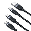 Joyroom Multi-Use Series S-A18 3 az 1-ben USB-A - Lightning / USB-C / micro USB kábel 0,3m - fekete - 2. kép