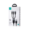 Joyroom Multi-Use Series S-A18 3 az 1-ben USB-A - Lightning / USB-C / micro USB kábel 0,3m - fekete - 3. kép