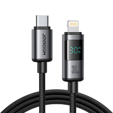 Joyroom S-A16 Pro Prism Series 30W USB-C - Lightning Kábel Kijelzővel 1.2m - Fekete
