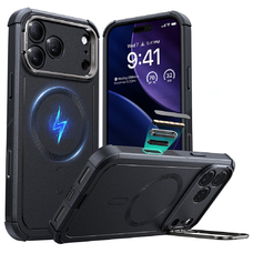 iPhone 17 Pro Max Fekete ESR - Cyber Armor Kitámasztós tok
