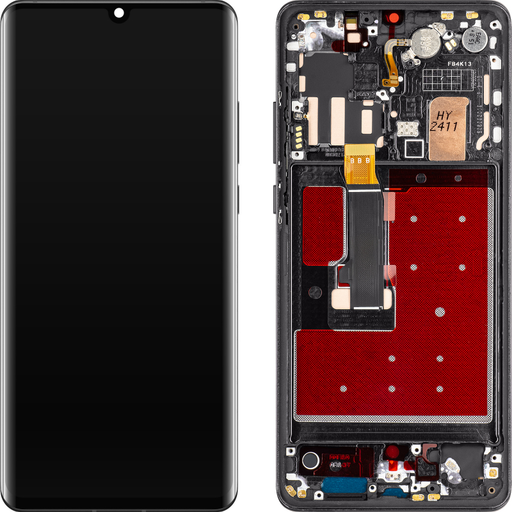 LCD kijelző modul MP Huawei P30 Pro-hoz, OLED verzió, utángyártott, fekete