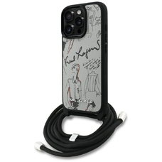  Apple iPhone 16 Pro Max Szürke Karl Lagerfeld Crossbody Grained Minta & Logó tok