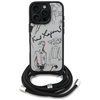  iPhone 16 Pro szürke Karl Lagerfeld Crossbody Grained Minta & Logó tok - 0. kép