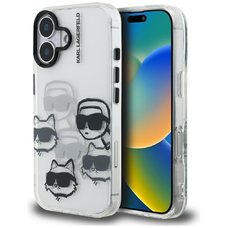  iPhone 16 Átlátszó Karl Lagerfeld IML Multi K&C Head Mintázat tok