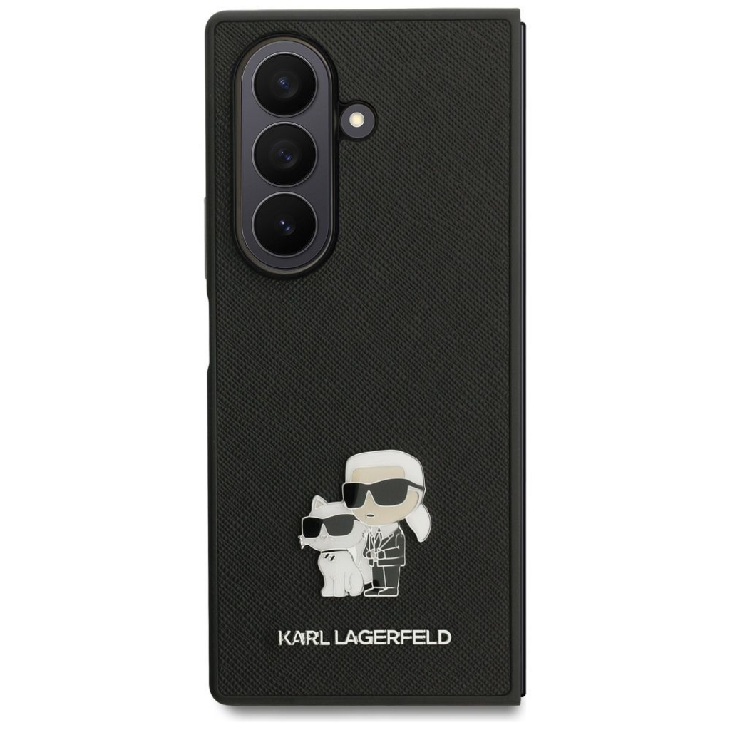  Samsung Galaxy Z Fold7 fekete Karl Lagerfeld Saffiano Karl&Choupette Pin tok - 2