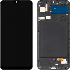 LCD Kijelző Modul MP Samsung Galaxy A30s A307, OLED Verzió, Utángyártott, Fekete