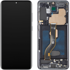 LCD kijelzőmodul MP Samsung Galaxy S20+ G985-hez, OLED verzió, utángyártott, fekete, modul