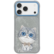  iPhone 17 Pro szürke Nimmy Big Eyed Pet 2.0 Macska tok
