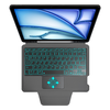 Techsuit - KeyTab Pro + Képernyővédő (RGB Vezeték nélküli Billentyűzettel/ Stylus Toll Tartóval) - iPad Air 11 2024/2025 - Fekete tok - 2. kép