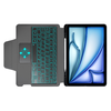 Techsuit - KeyTab Pro + Képernyővédő (RGB Vezeték nélküli Billentyűzettel/ Stylus Toll Tartóval) - iPad Air 11 2024/2025 - Fekete tok - 3. kép
