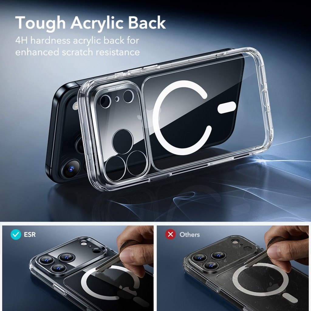  iPhone 17 Pro Átlátszó Esr Classic Hybrid Magsafe & Edzett Üveg tok - 7
