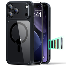  iPhone 17 Pro átlátszó/fekete ESR Classic Hybrid Magsafe & Edzett Üveg tok