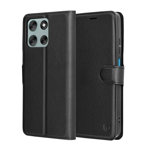 Motorola Moto G56 - Bőr tok - Techsuit - Fekete Motorola Moto G56 - Bőr tok - Techsuit - Fekete
