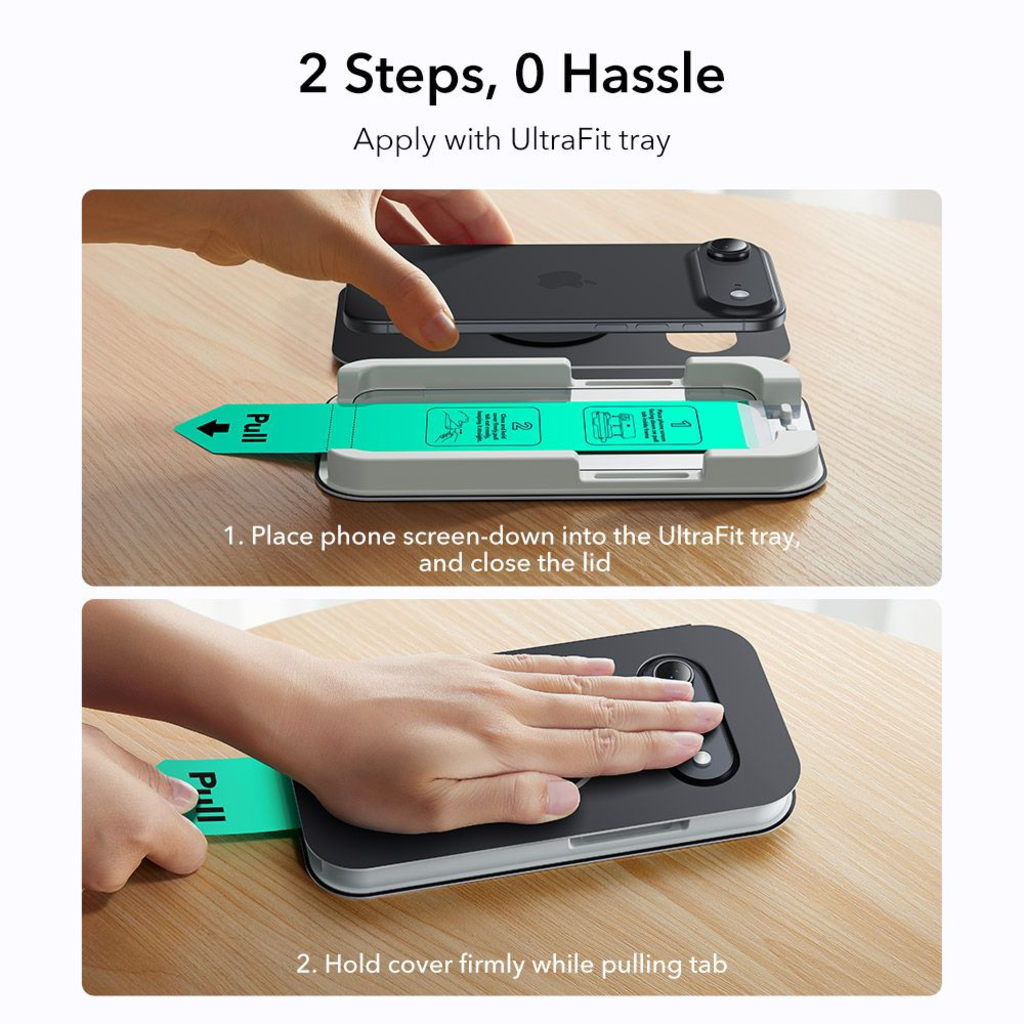  iPhone 17 Air Átlátszó Edzett Üveg ESR UltraFit 2-pack üvegfólia - 8