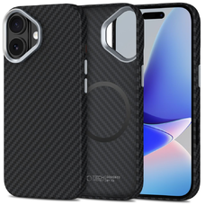 iPhone 17 čierny/strieborný Tech-protect Ion Carbon Magsafe obal
