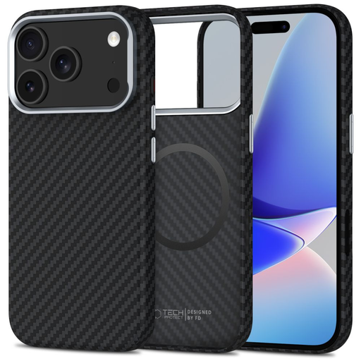 Iphone 17 Pro Fekete/ezüst Tech-protect Ion Carbon Magsafe tok Iphone 17 Pro Fekete/ezüst Tech-protect Ion Carbon Magsafe tok
