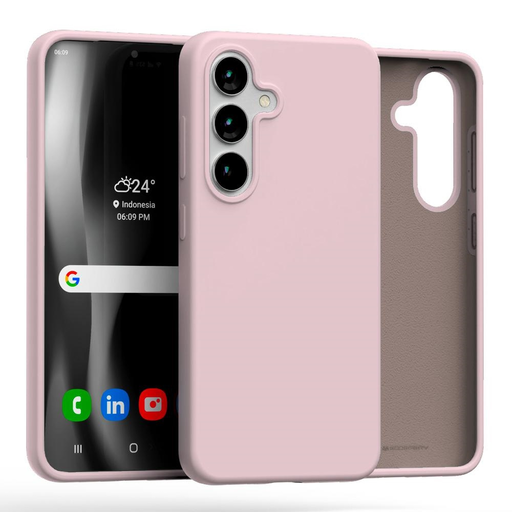 Mercury Szilikon Samsung S25 rózsaszín homok tok