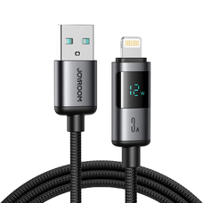 Joyroom S-A16 Pro Prism Series 3A USB-A - Lightning Kábel Kijelzővel 1.2m - Fekete