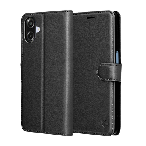Techsuit - Bőr Tok - Samsung Galaxy A07 4G - Fekete tok Techsuit - Bőr Tok - Samsung Galaxy A07 4G - Fekete tok
