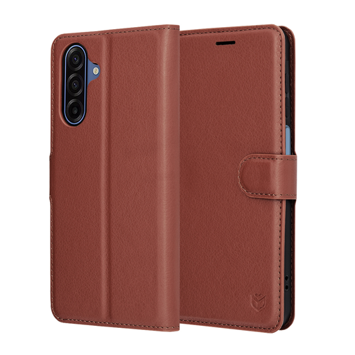 Samsung Galaxy A17 5G - Techsuit bőr tok - Barna Samsung Galaxy A17 5G - Techsuit bőr tok - Barna