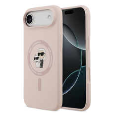 iPhone 17 Air rózsaszín Karl Lagerfeld Liquid Silicone Karl és Choupette MagSafe tok