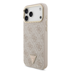  iPhone 17 Pro Max Pink Guess PU Leather 4G Triangle Logo Arany Keretes MagSafe tok - 0. kép